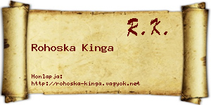 Rohoska Kinga névjegykártya