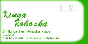 kinga rohoska business card